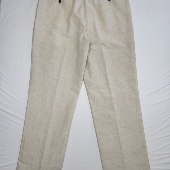 Axis Mens Pants Linen Blend 36 X 34 Straight Leg Pockets Cream Washable - Picture 8 of 14